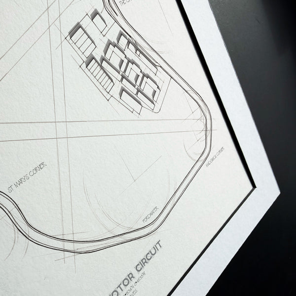 The Goodwood Motor Circuit - Hand Drawn Technical Map