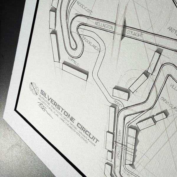 The Silverstone Circuit - Hand Drawn Technical Map