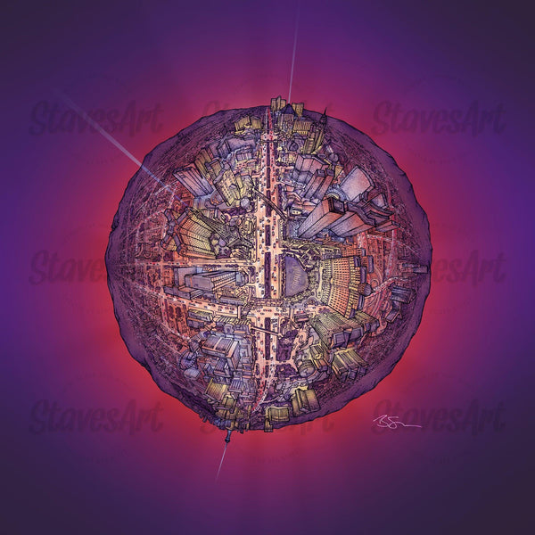 The Las Vegas Globe - Night (2020) - StavesArt