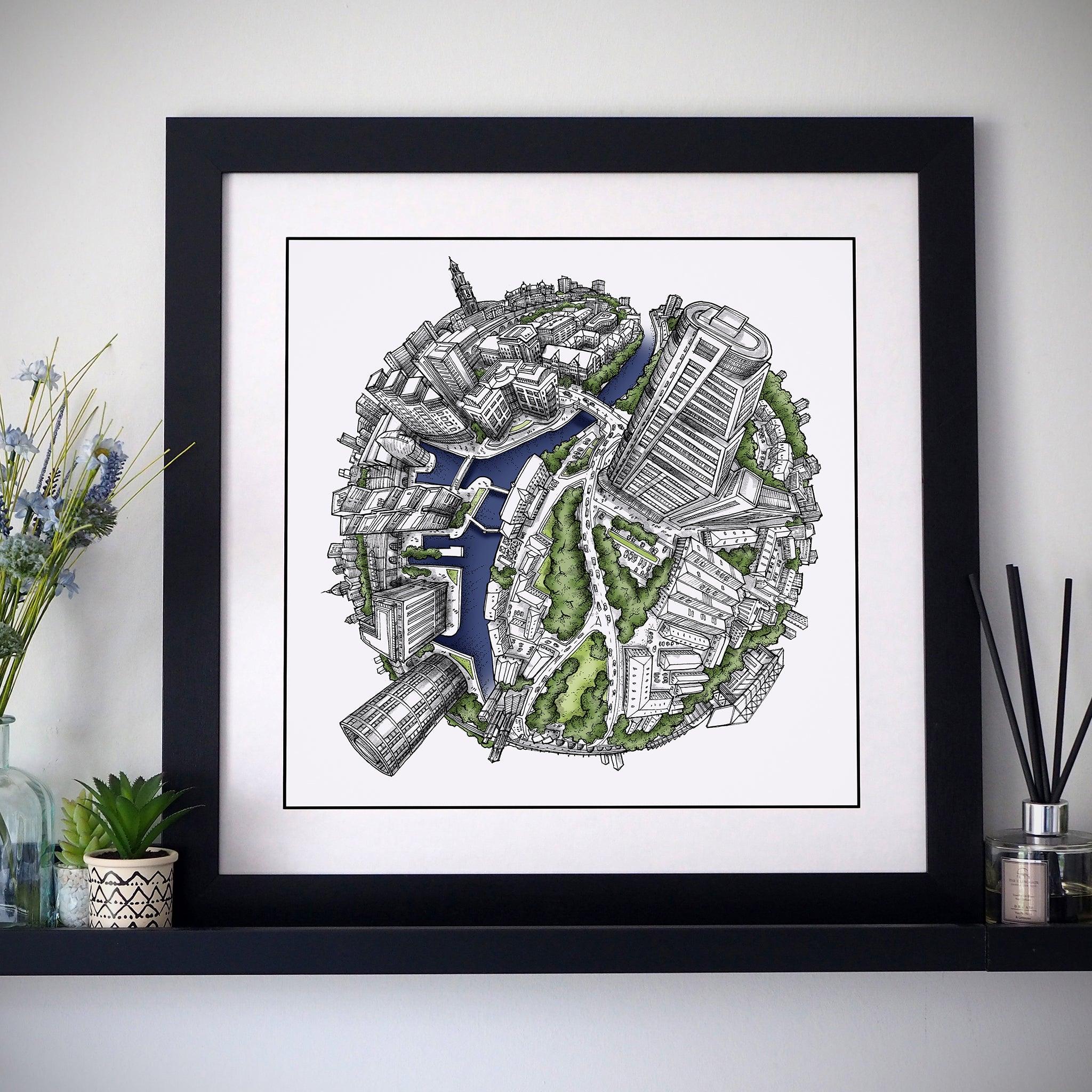 The Leeds Waterfront Globe (2019) - StavesArt